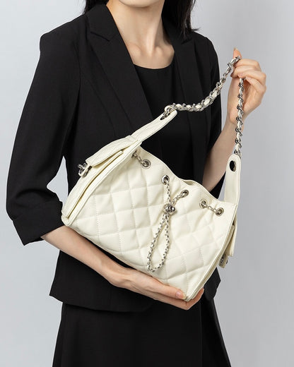 Beg Crossbody Baldi Kapasiti Besar Corak Kaviar Kulit Asli