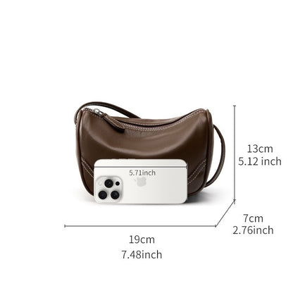 Mini-Umhängetasche aus echtem Leder für Damen – Elegante Handtasche aus genarbtem Leder für den Alltag