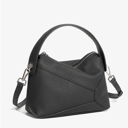 Geometrische Umhängetasche aus echtem Leder für Damen mit Kissen