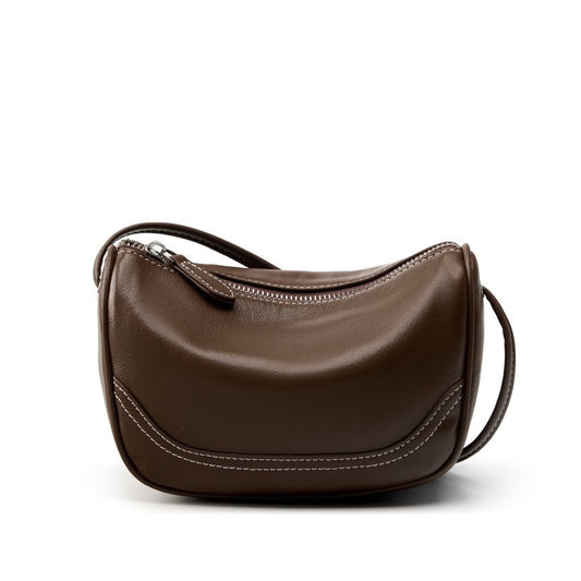 Mini-Umhängetasche aus echtem Leder für Damen – Elegante Handtasche aus genarbtem Leder für den Alltag