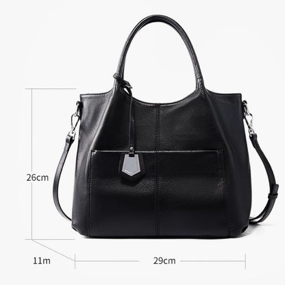 Sac fourre-tout grande capacité en cuir véritable pour femme – Style décontracté élégant