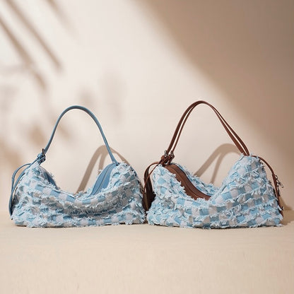 Damen-Umhängetasche aus echtem Leder im Patchwork-Stil im Vintage-Stil