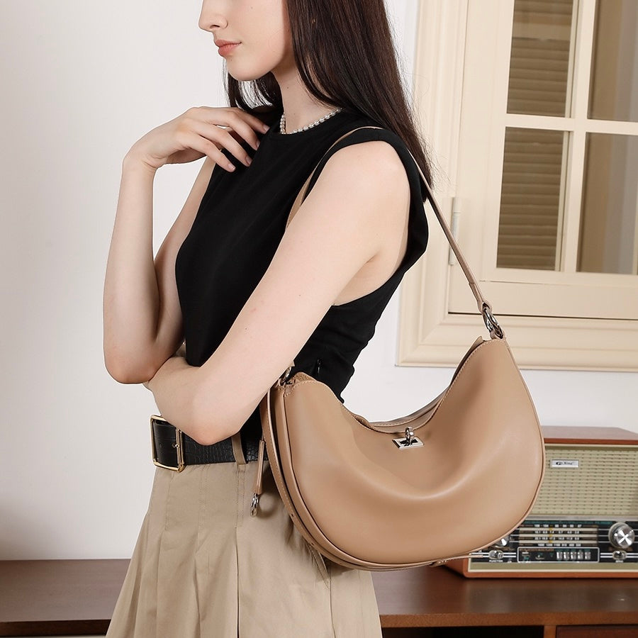 Damen Echtleder Designer Casual Crescent Bag