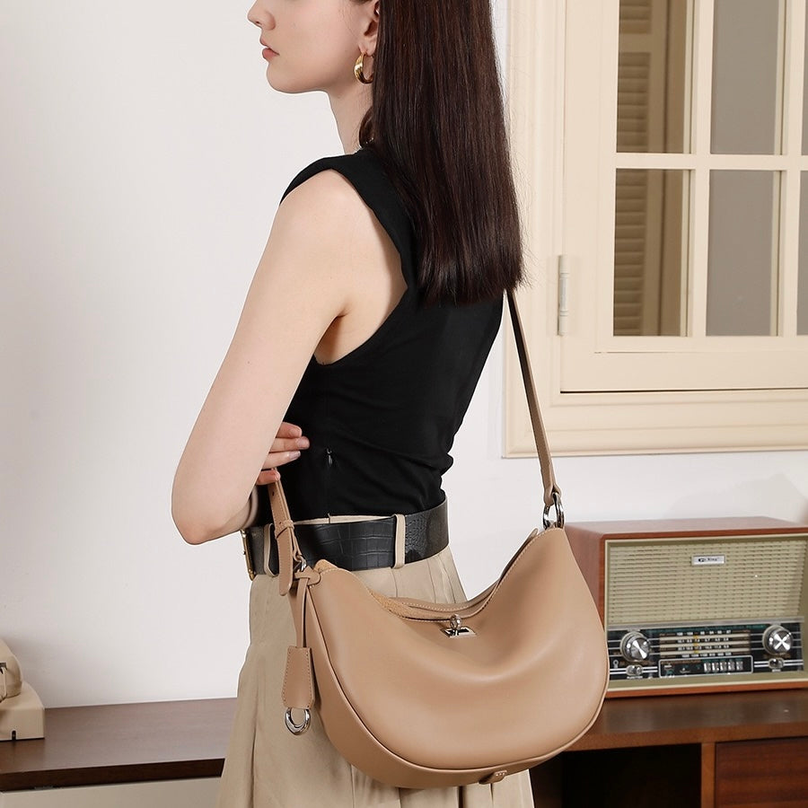Damen Echtleder Designer Casual Crescent Bag