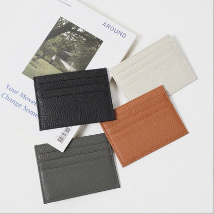 Full-Grain Leather Ultra-Thin Compact Card Case (Multi-Card Slots)