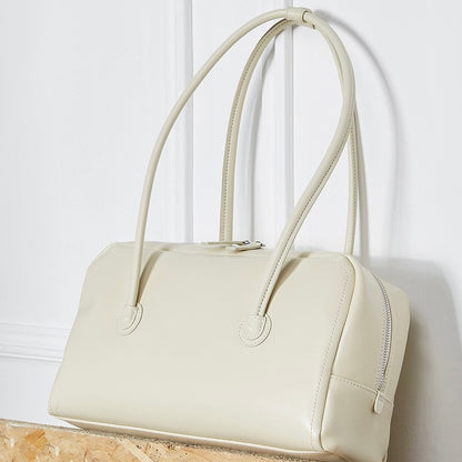 Boston Strukturierte Kissen-Schultertasche aus echtem Leder für Damen