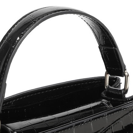Damen-Nischenhandtasche aus echtem Leder mit Krokodilmuster