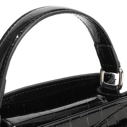 Damen-Nischenhandtasche aus echtem Leder mit Krokodilmuster