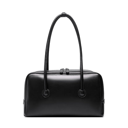 Boston Strukturierte Kissen-Schultertasche aus echtem Leder für Damen