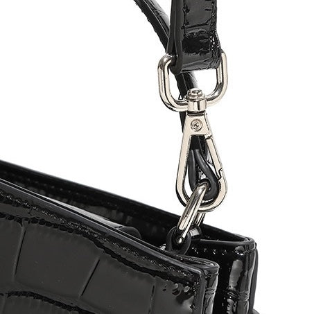Damen-Nischenhandtasche aus echtem Leder mit Krokodilmuster