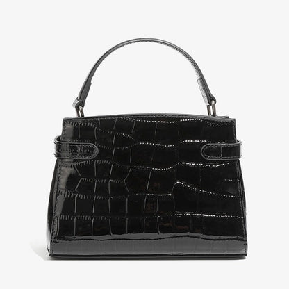 Damen-Nischenhandtasche aus echtem Leder mit Krokodilmuster