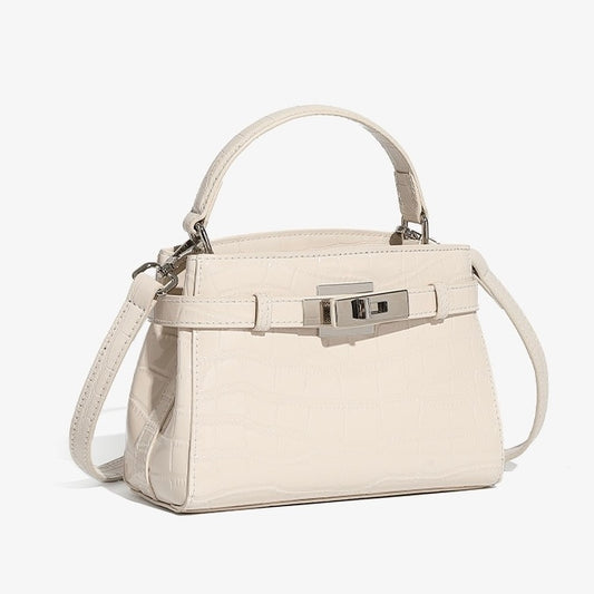 Damen-Nischenhandtasche aus echtem Leder mit Krokodilmuster
