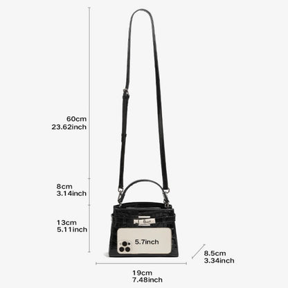 Damen-Nischenhandtasche aus echtem Leder mit Krokodilmuster
