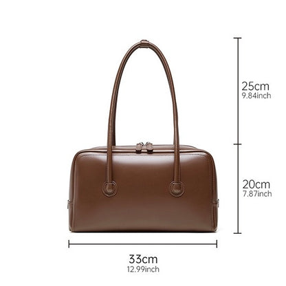 Boston Strukturierte Kissen-Schultertasche aus echtem Leder für Damen