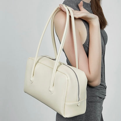 Boston Strukturierte Kissen-Schultertasche aus echtem Leder für Damen