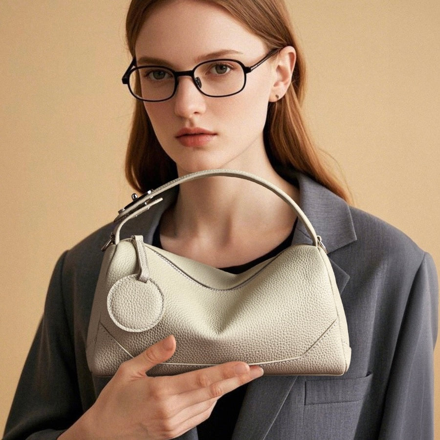 Boston-Tasche aus echtem Leder für Damen