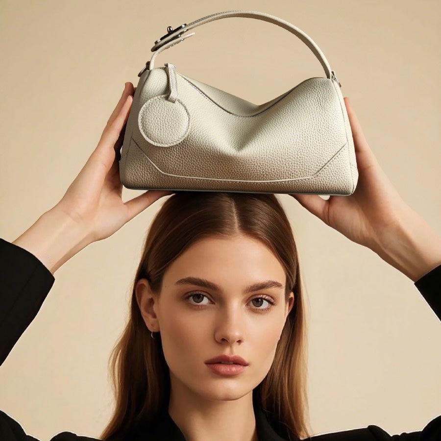 Boston-Tasche aus echtem Leder für Damen