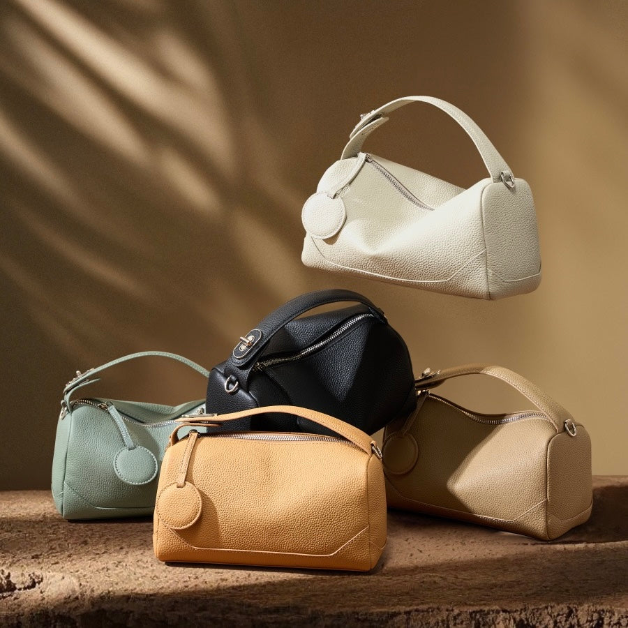 Boston-Tasche aus echtem Leder für Damen
