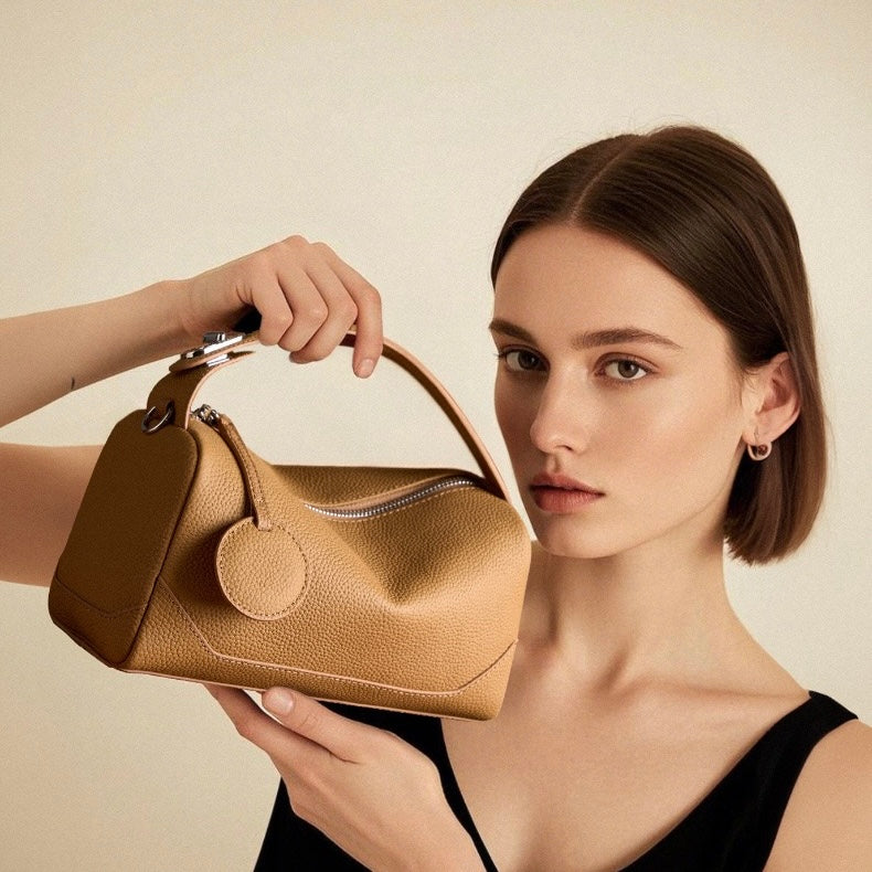 Boston-Tasche aus echtem Leder für Damen