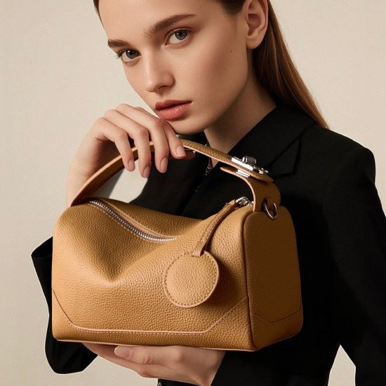 Boston-Tasche aus echtem Leder für Damen