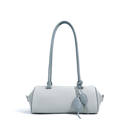 Leichte Luxus-Schulterhandtasche aus echtem Leder für Damen mit Anhänger