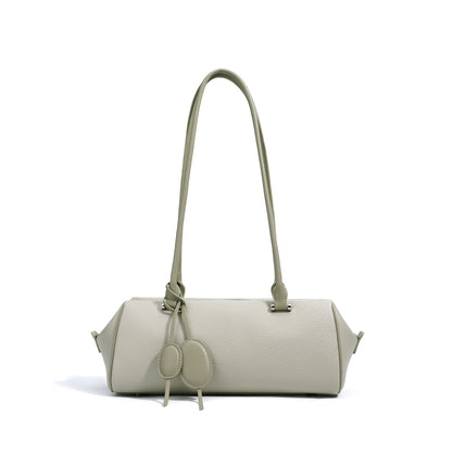 Leichte Luxus-Schulterhandtasche aus echtem Leder für Damen mit Anhänger