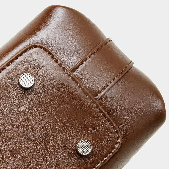 Bolso Hobo de Cuero Genuino para Mujer con Correa Anudada y Detalle de Lazo