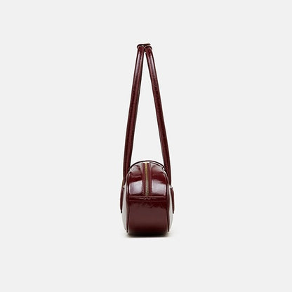 Women's Top Grain Cowhide Single Shoulder Handheld Baguette Bag