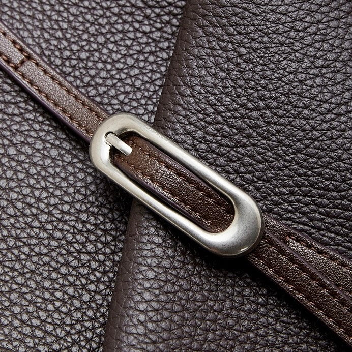 Women's Pebbled Leather Bucket Bag with Knot & Sphere Detail