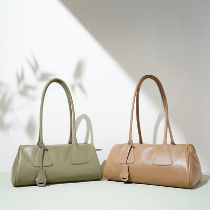 Frühling Sommer Französisch Stil Echtleder Kissen Schulter Baguette Tasche