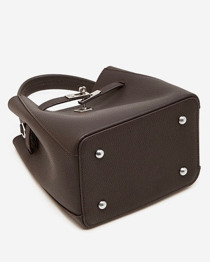 Women's Luxury Genuine Leather Basket Bucket Bag