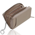 Cartera atemporal de cuero para múltiples tarjetas con espacio para efectivo