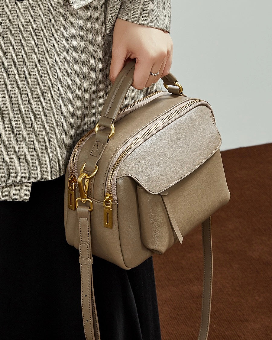 Bolso bandolera Aurelia de cuero genuino para mujer