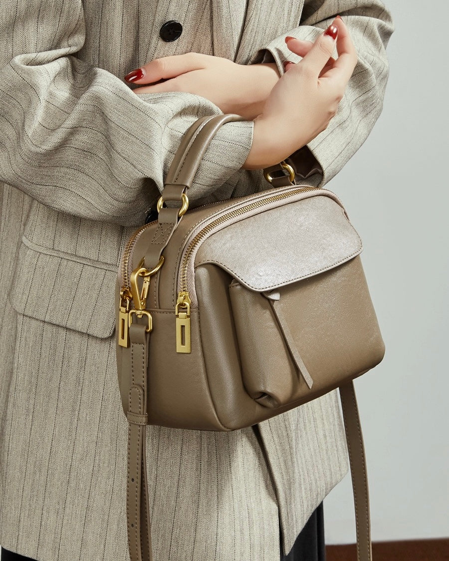 Bolso bandolera Aurelia de cuero genuino para mujer