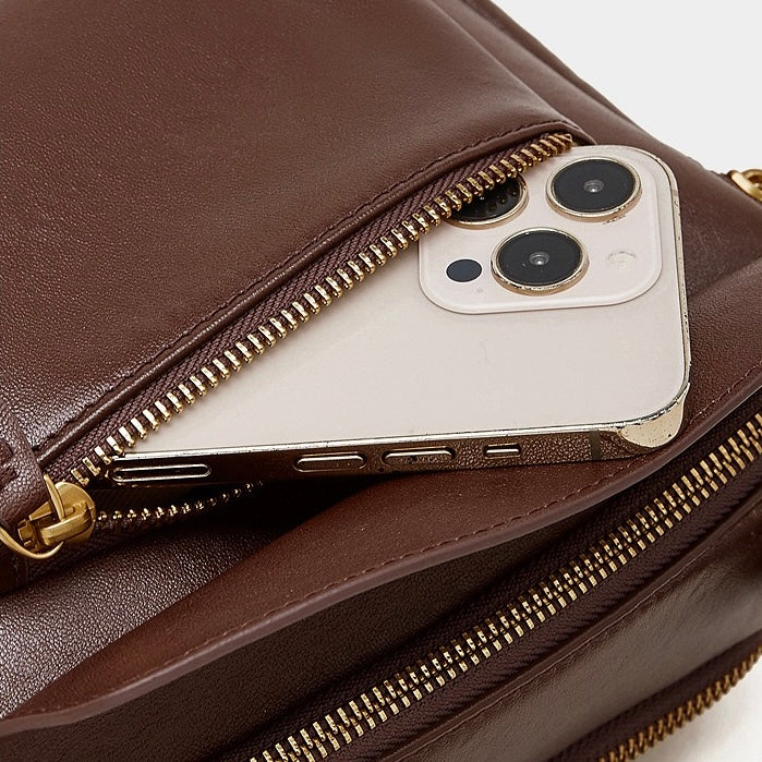 Bolso bandolera Aurelia de cuero genuino para mujer