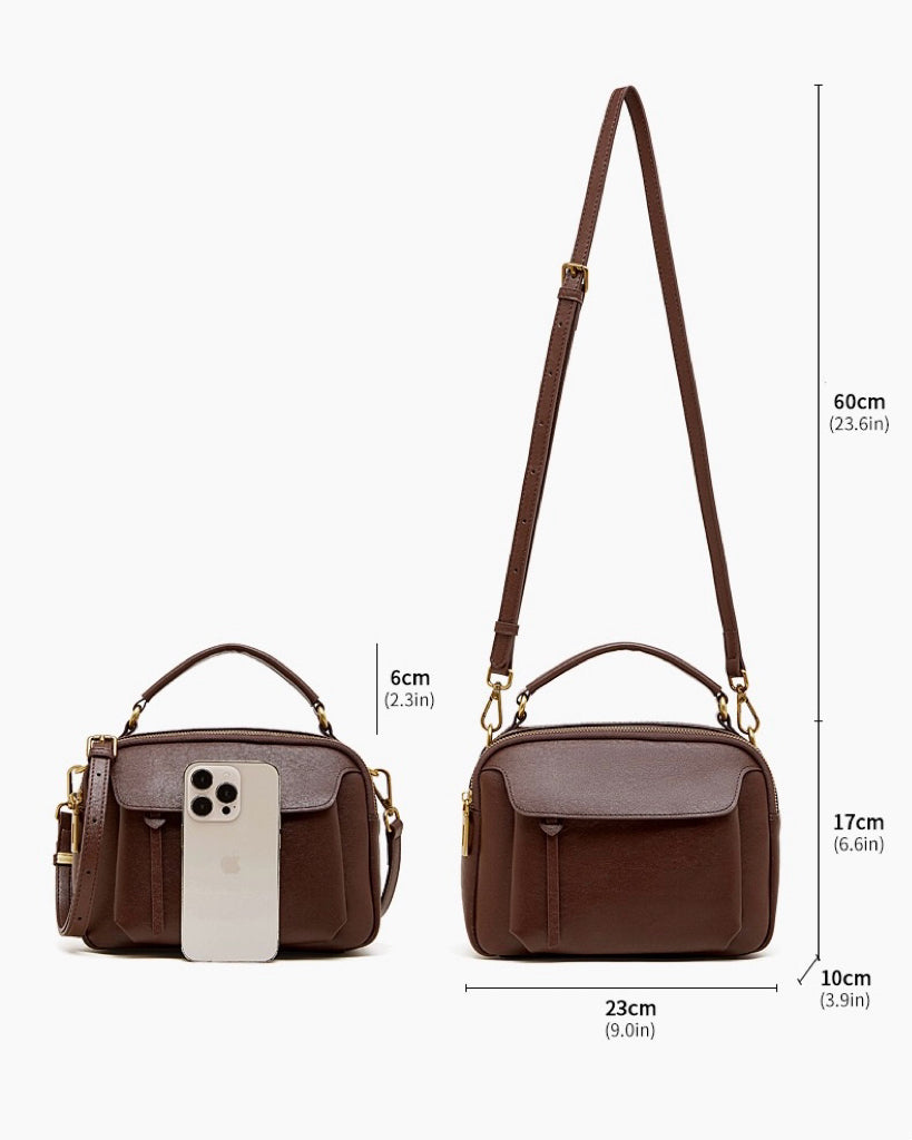 Bolso bandolera Aurelia de cuero genuino para mujer