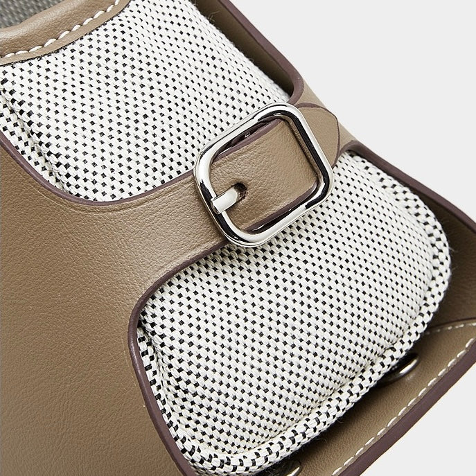 Bolso de mano Lumina para mujer de cuero genuino con forma de cúpula