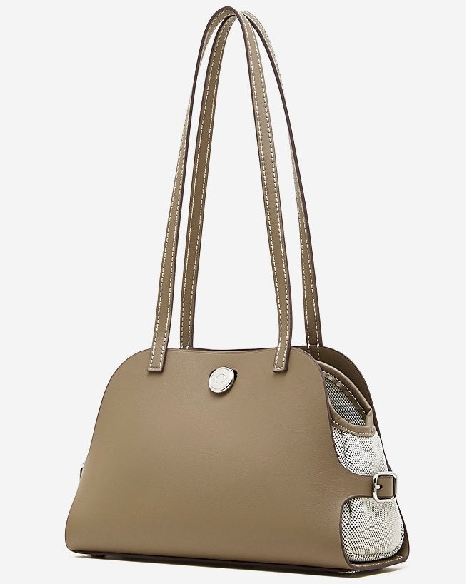 Bolso de mano Lumina para mujer de cuero genuino con forma de cúpula