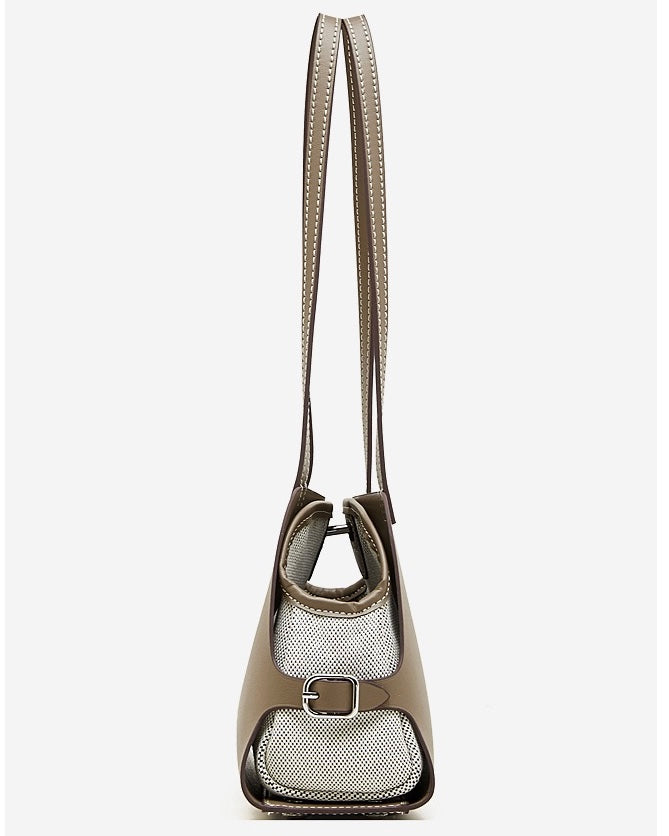 Bolso de mano Lumina para mujer de cuero genuino con forma de cúpula