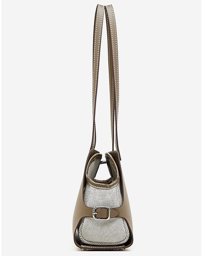 Bolso de mano Lumina para mujer de cuero genuino con forma de cúpula