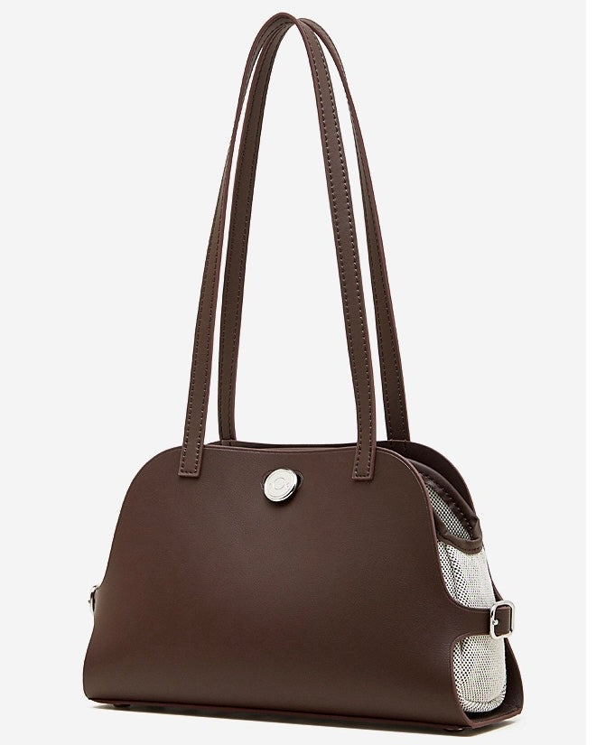 Bolso de mano Lumina para mujer de cuero genuino con forma de cúpula