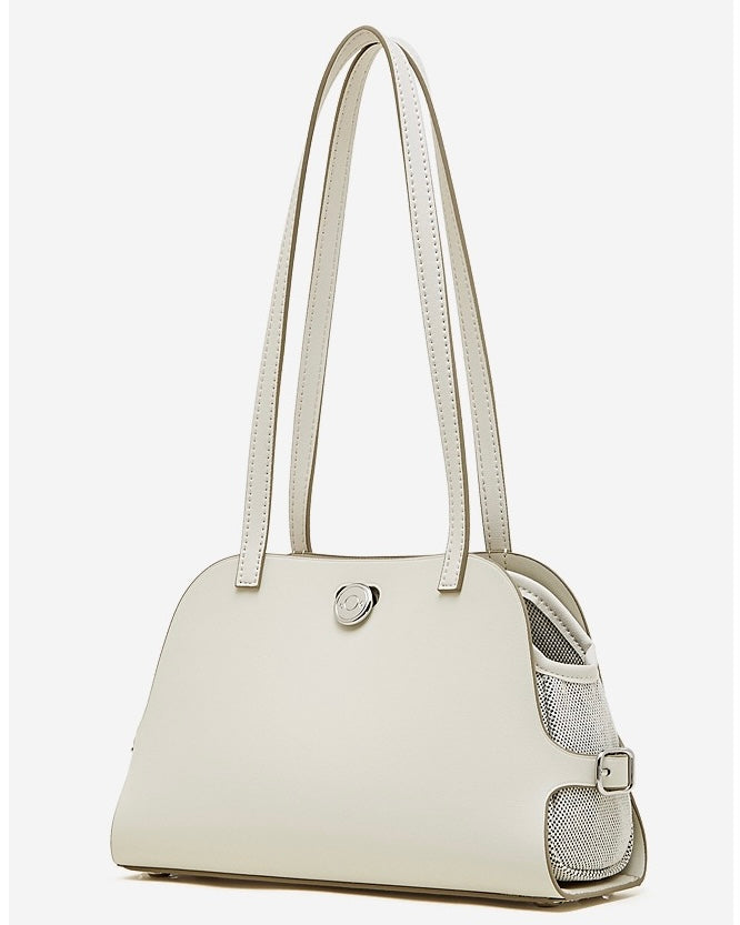 Bolso de mano Lumina para mujer de cuero genuino con forma de cúpula