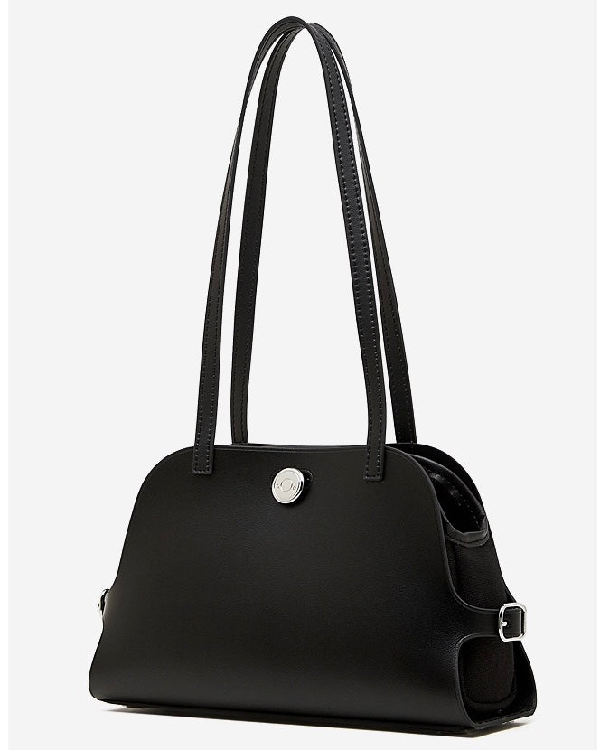 Bolso de mano Lumina para mujer de cuero genuino con forma de cúpula