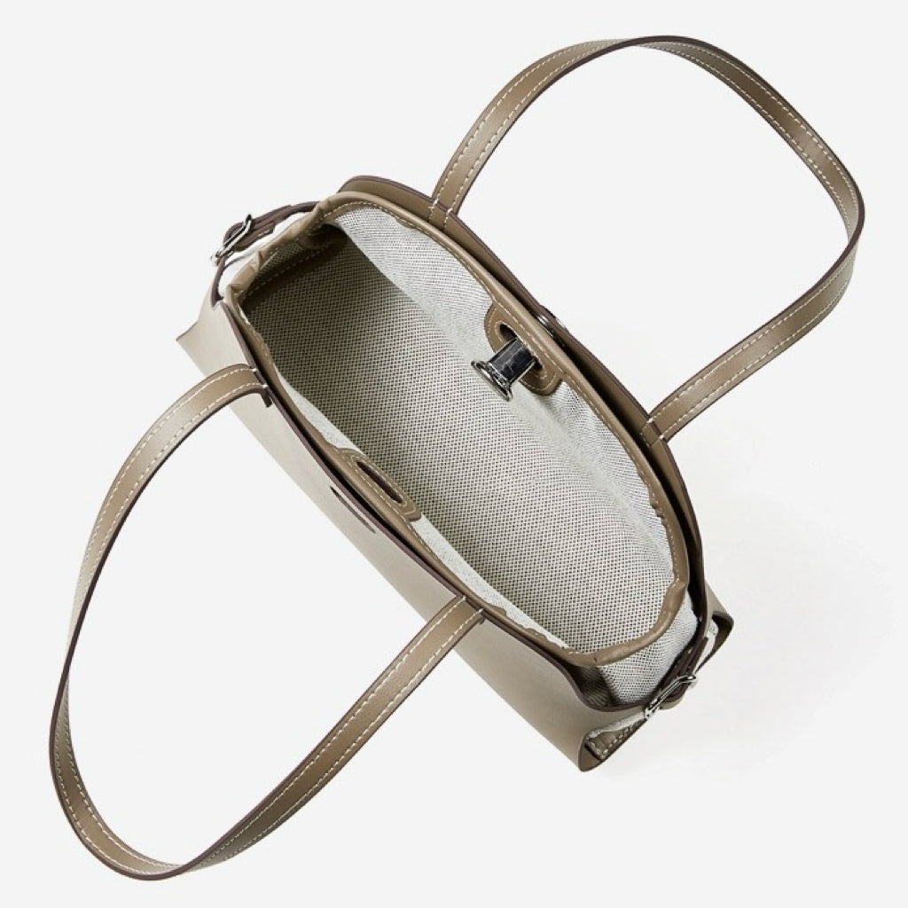 Bolso de mano Lumina para mujer de cuero genuino con forma de cúpula