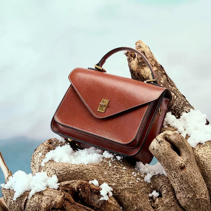 Women’s Genuine Leather Postman Crossbody Shoulder Tote Bag in Elegant
