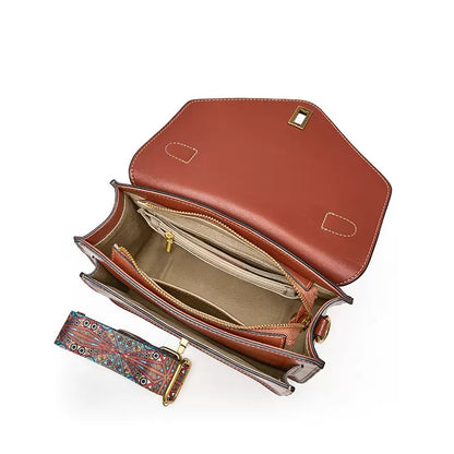 Women’s Genuine Leather Postman Crossbody Shoulder Tote Bag in Elegant
