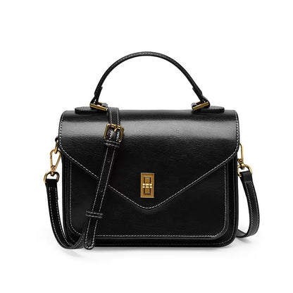 Women’s Genuine Leather Postman Crossbody Shoulder Tote Bag in Elegant