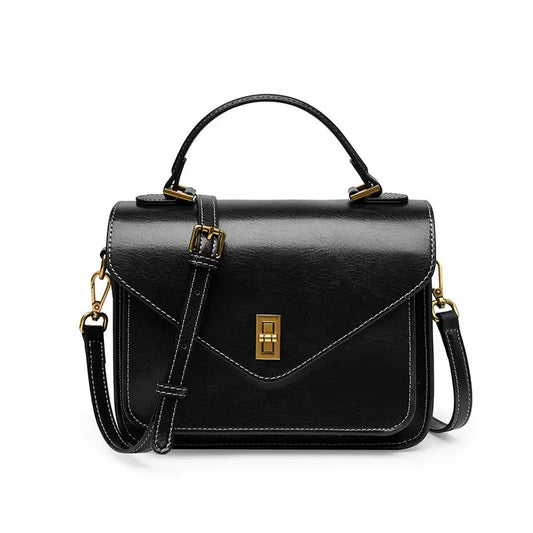 Women’s Genuine Leather Postman Crossbody Shoulder Tote Bag in Elegant