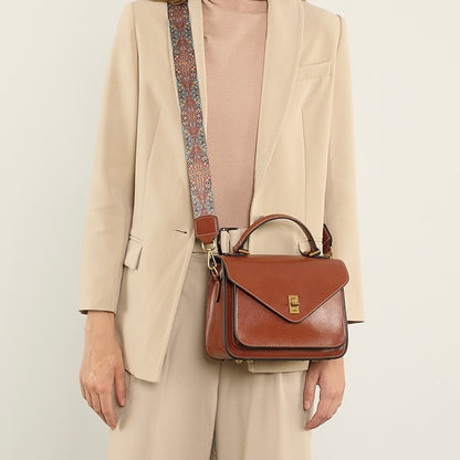 Women’s Genuine Leather Postman Crossbody Shoulder Tote Bag in Elegant