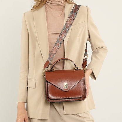 Women’s Genuine Leather Postman Crossbody Shoulder Tote Bag in Elegant